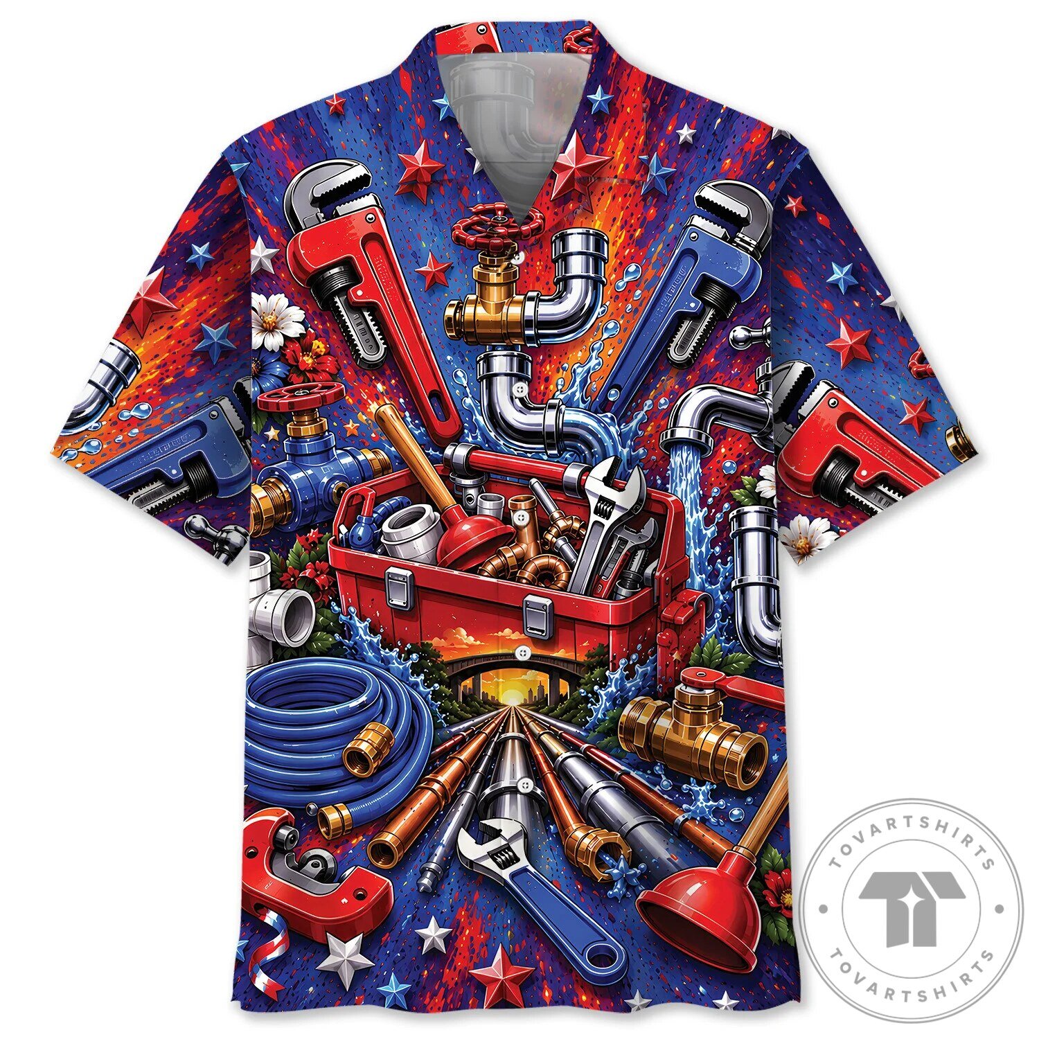 Plumber Tools and Equipment Hawaiian Shirt for Men, Funny Plumber Gift 5 Plumber Tools and Equipment Hawaiian Shirt for Men, Funny Plumber Gift