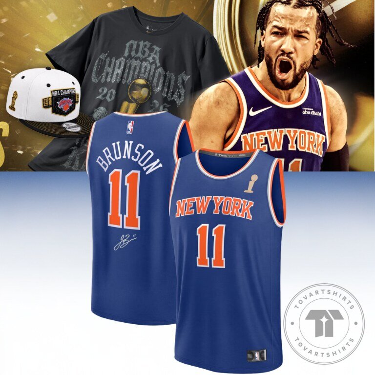 Jalen Brunson Autographed Jersey - New York Knicks Champions Edition