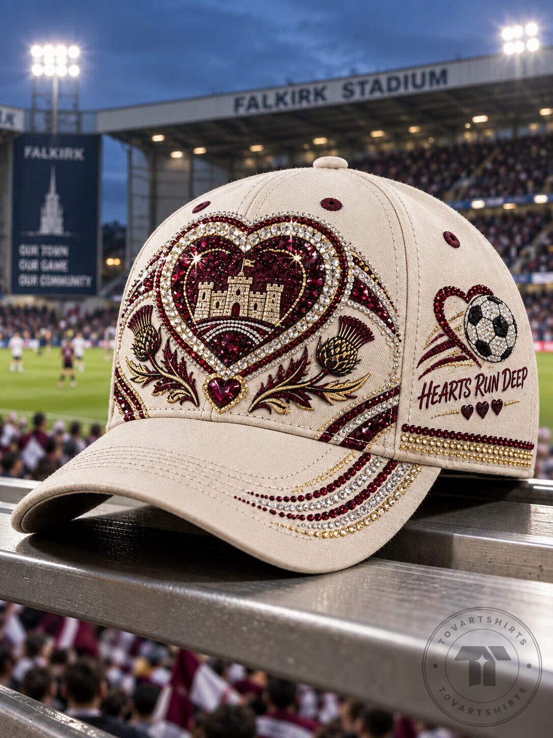Heart of Midlothian Football Club Rhinestone Embellished Cap Hat