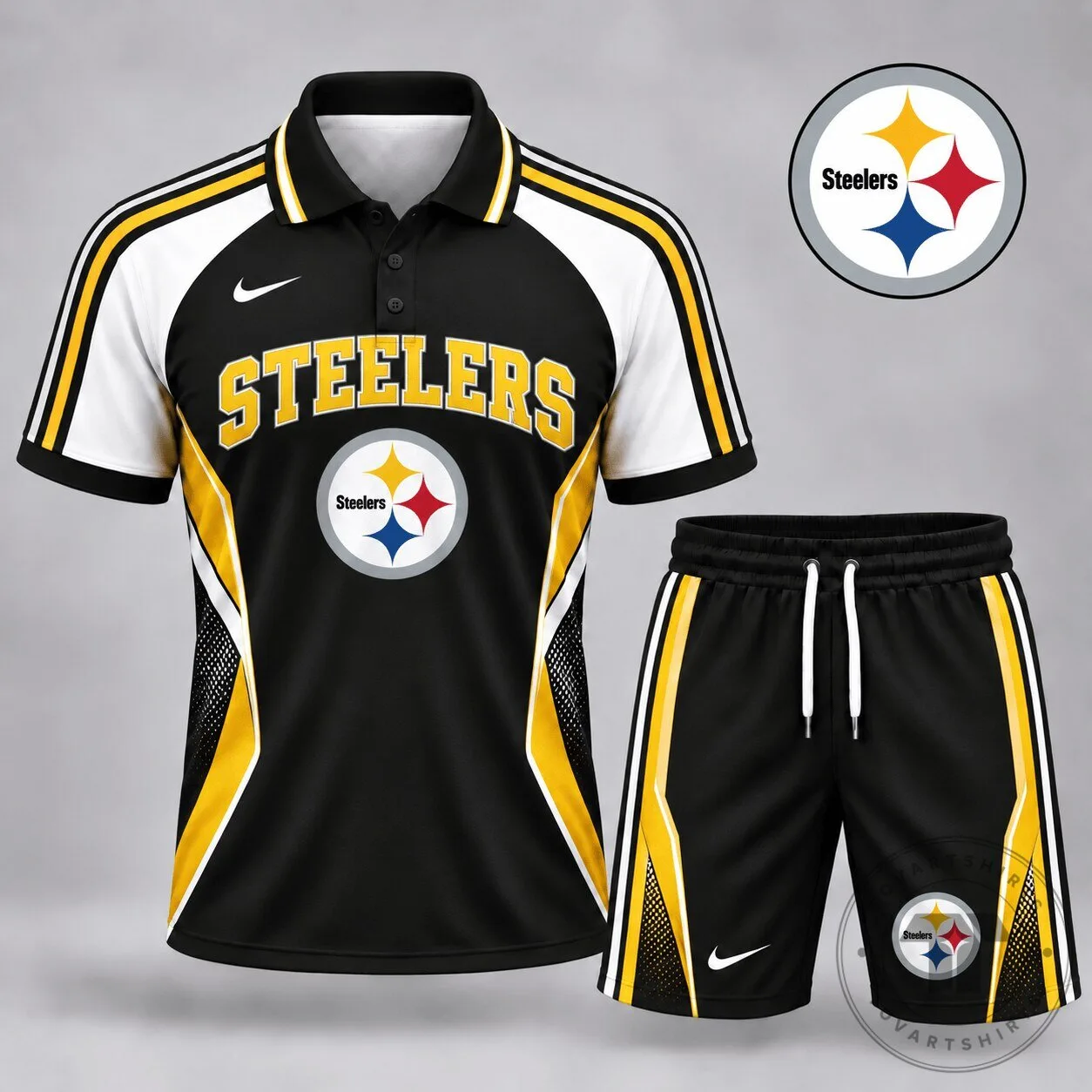 Pittsburgh Steelers National Football League Black and Gold Polo Shirt