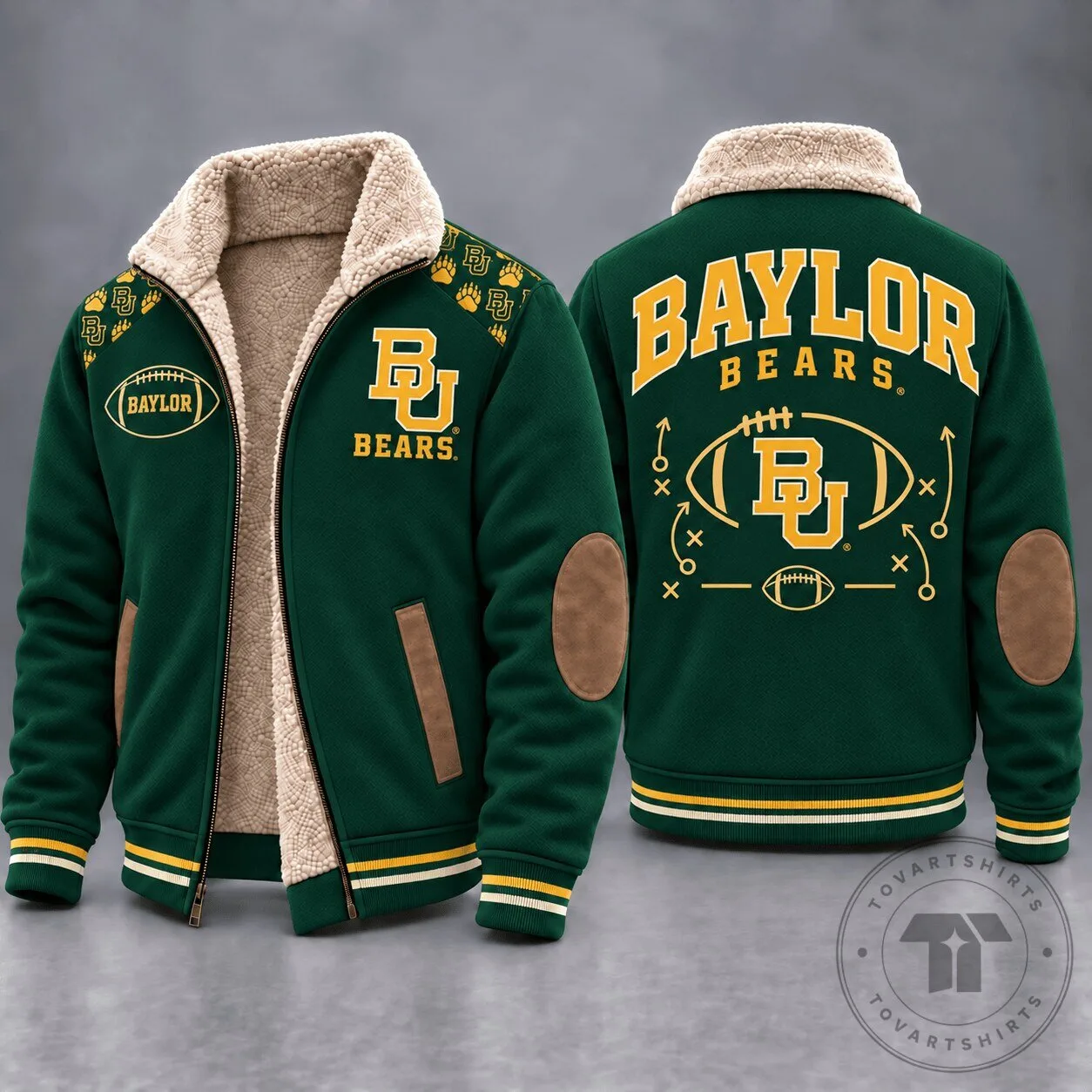 Baylor Bears NCAA Football Team Sherpa Lined Winter Jacket