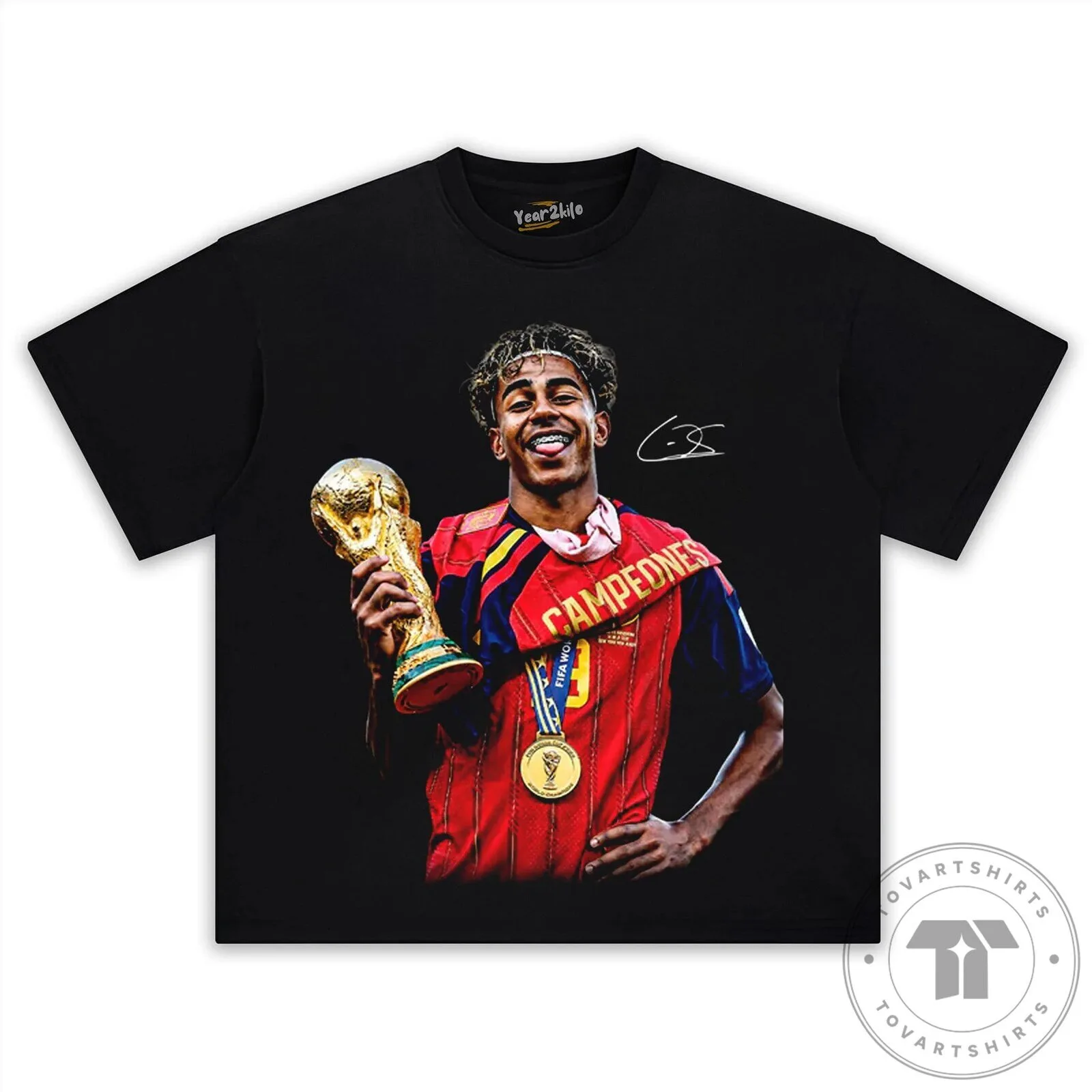 Lamine Yamal The Heir Football Player World Cup Black T-Shirt