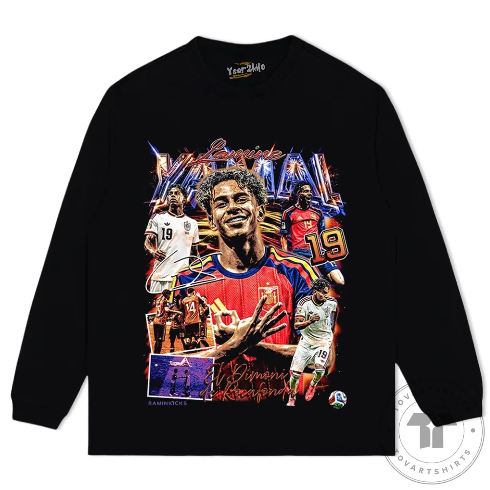 Lamine Yamal Football Player Collage Graphic T-Shirt 15 Lamine Yamal Football Player Collage Graphic T-Shirt