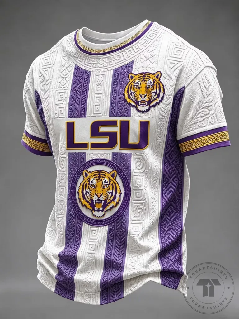 Louisiana State University Tigers Football Team Purple and Gold Jersey 18 Louisiana State University Tigers Football Team Purple and Gold Jersey