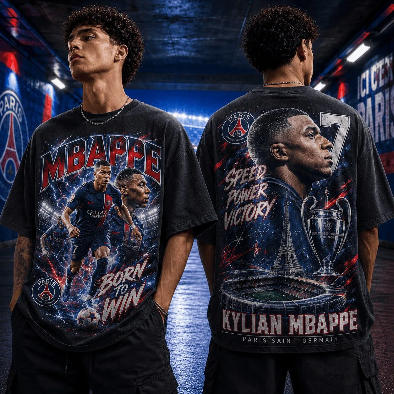 Kylian Mbappe Paris Saint-Germain Football Club Vintage T-Shirt