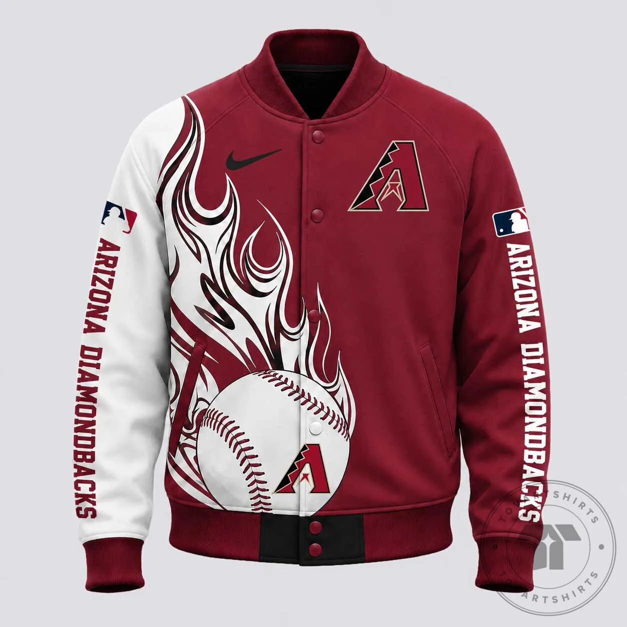 Arizona Diamondbacks Baseball Flame Strike Varsity Jacket