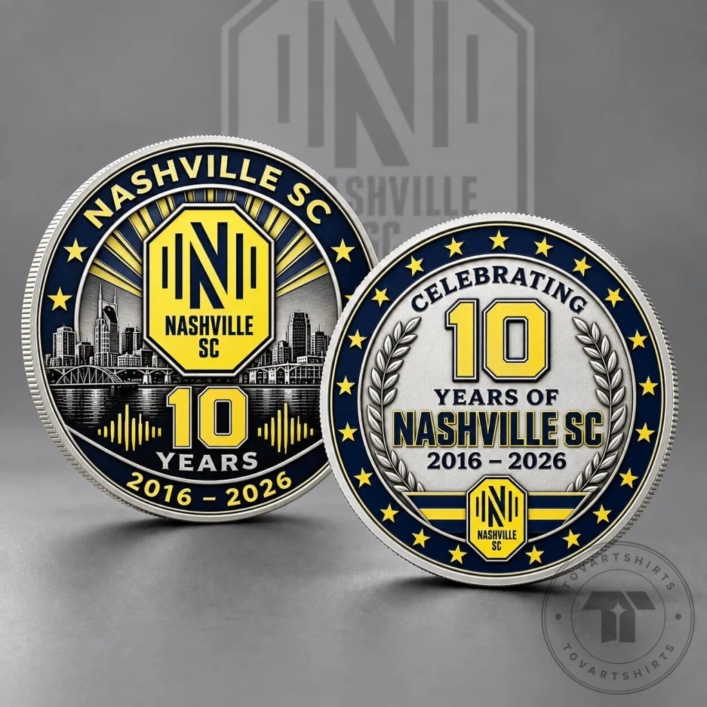 Nashville SC 10 Year Anniversary Commemorative Double Sided Souvenir Coin Nashville SC 10 Year Anniversary Commemorative Double Sided Souvenir Coin