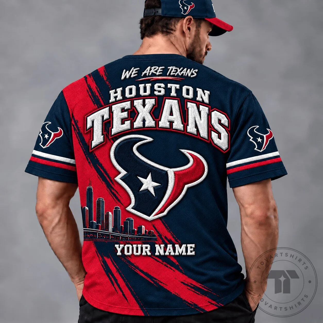 Houston Texans NFL Football Team Custom Name and Number Fan T-Shirt