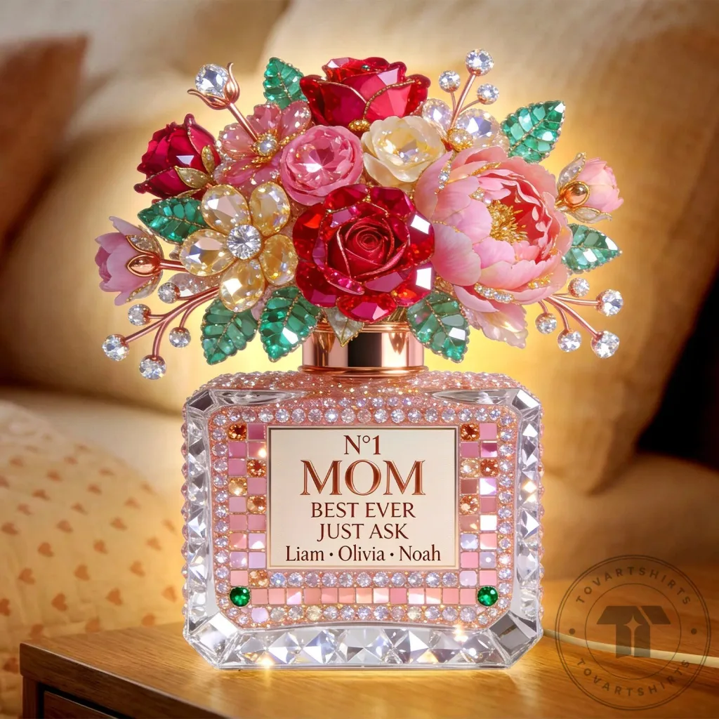 Personalized Number One Mom Best Ever Just Ask Floral Perfume Bottle Light Box Personalized Number One Mom Best Ever Just Ask Floral Perfume Bottle Light Box