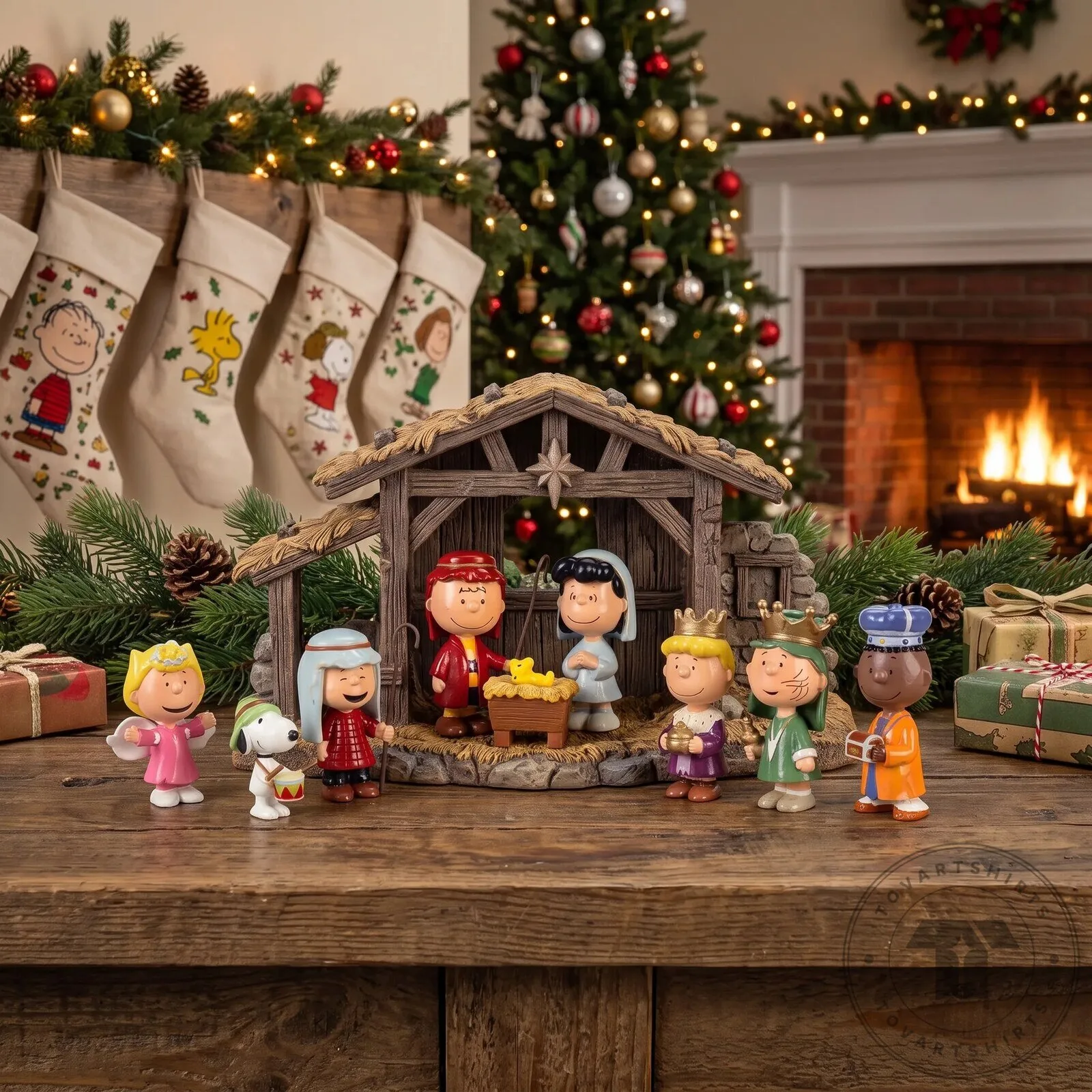 Peanuts Charlie Brown Christmas Nativity Scene Figurine Set
