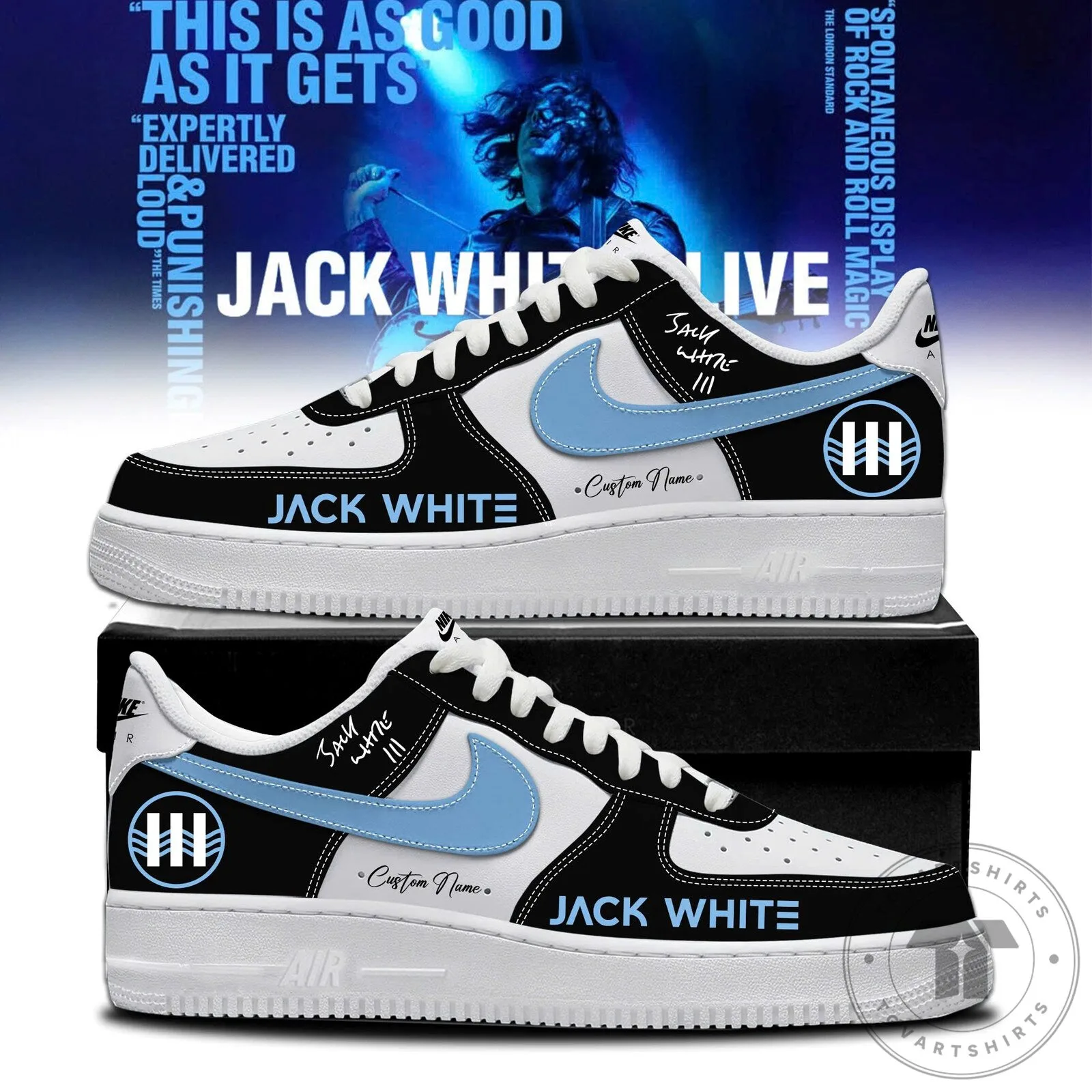 Jack White Live Concert Music Fan Black and White Custom Sneakers 2 Jack White Live Concert Music Fan Black and White Custom Sneakers