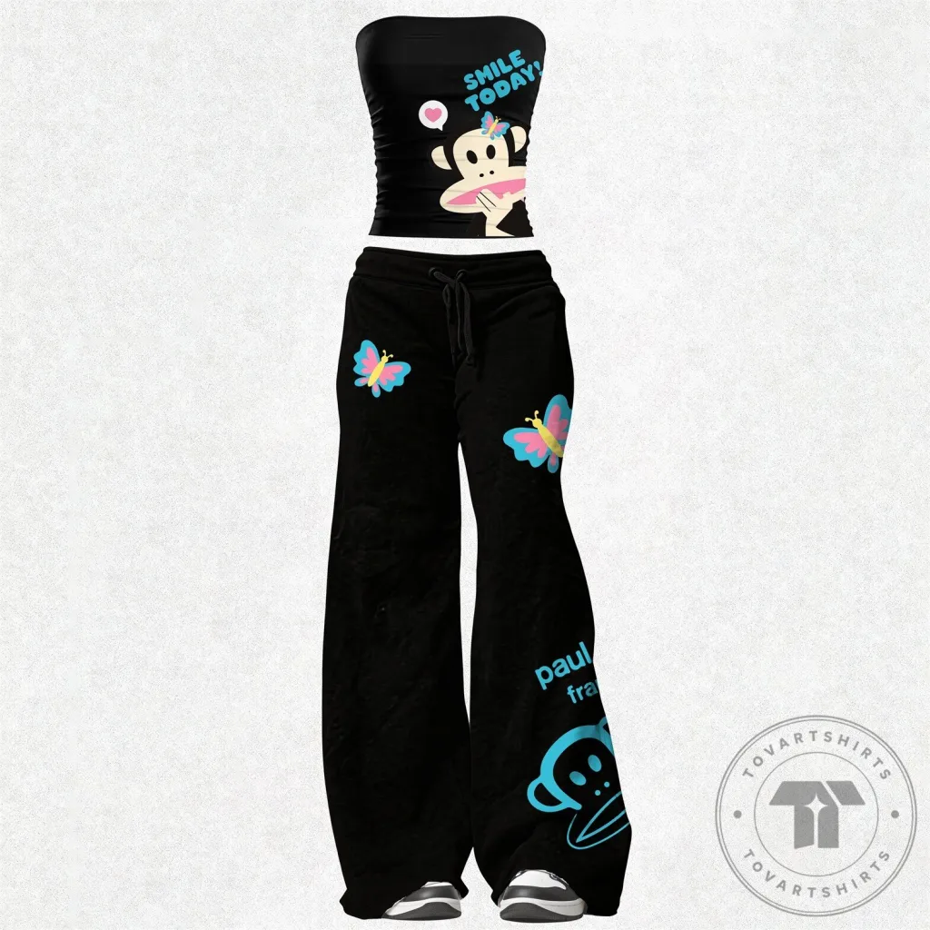 Custom Peanuts Night Marlins Baseball Jersey x Snoopy Edition 6 Julius the Monkey Bandeau Top with Pants Set by Paul Frank