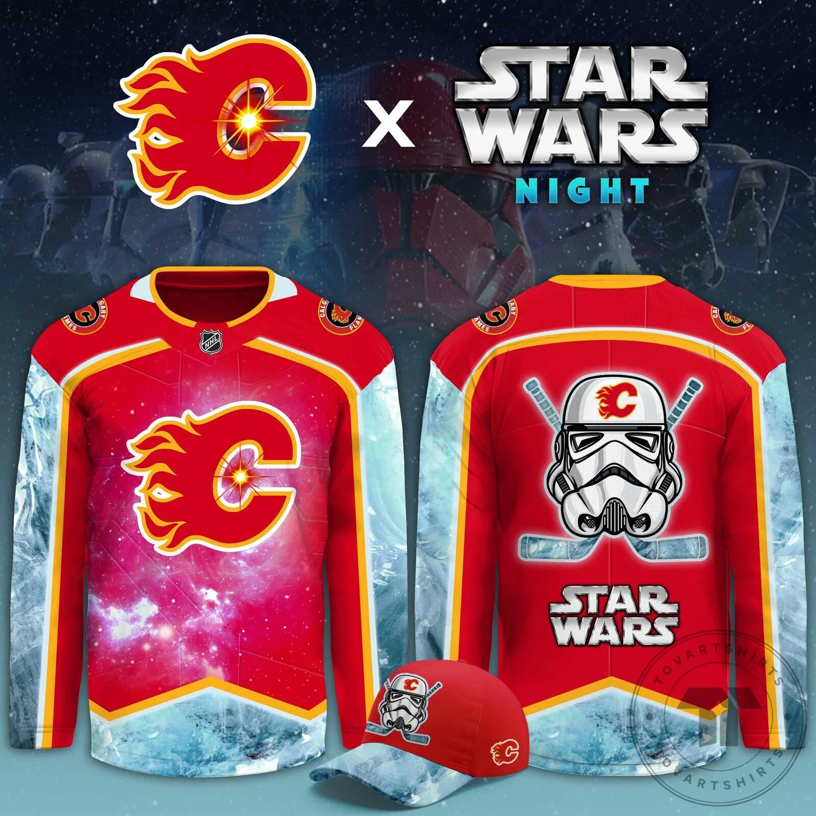 Calgary Flames Star Wars Night Stormtrooper Hockey Jersey