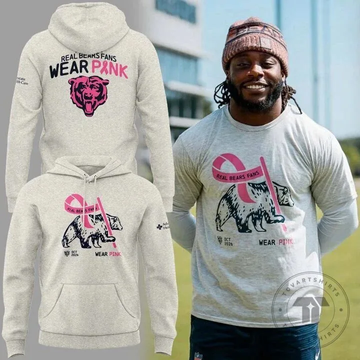 Breast Cancer Awareness Hoodie in Pink for Real Fans of Chicago Bears