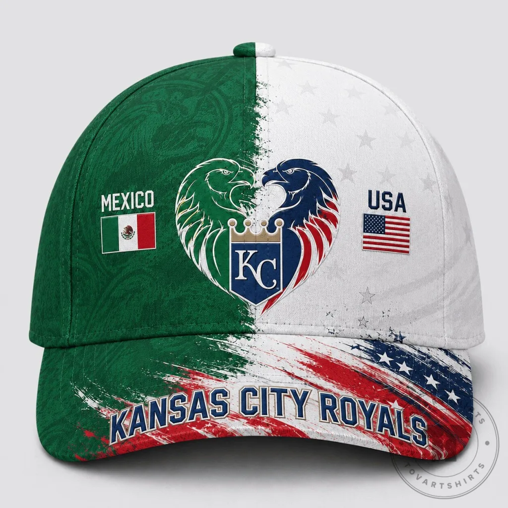 Kansas City Royals Baseball Mexico USA Dual Pride Cap Hat Kansas City Royals Baseball Mexico USA Dual Pride Cap Hat
