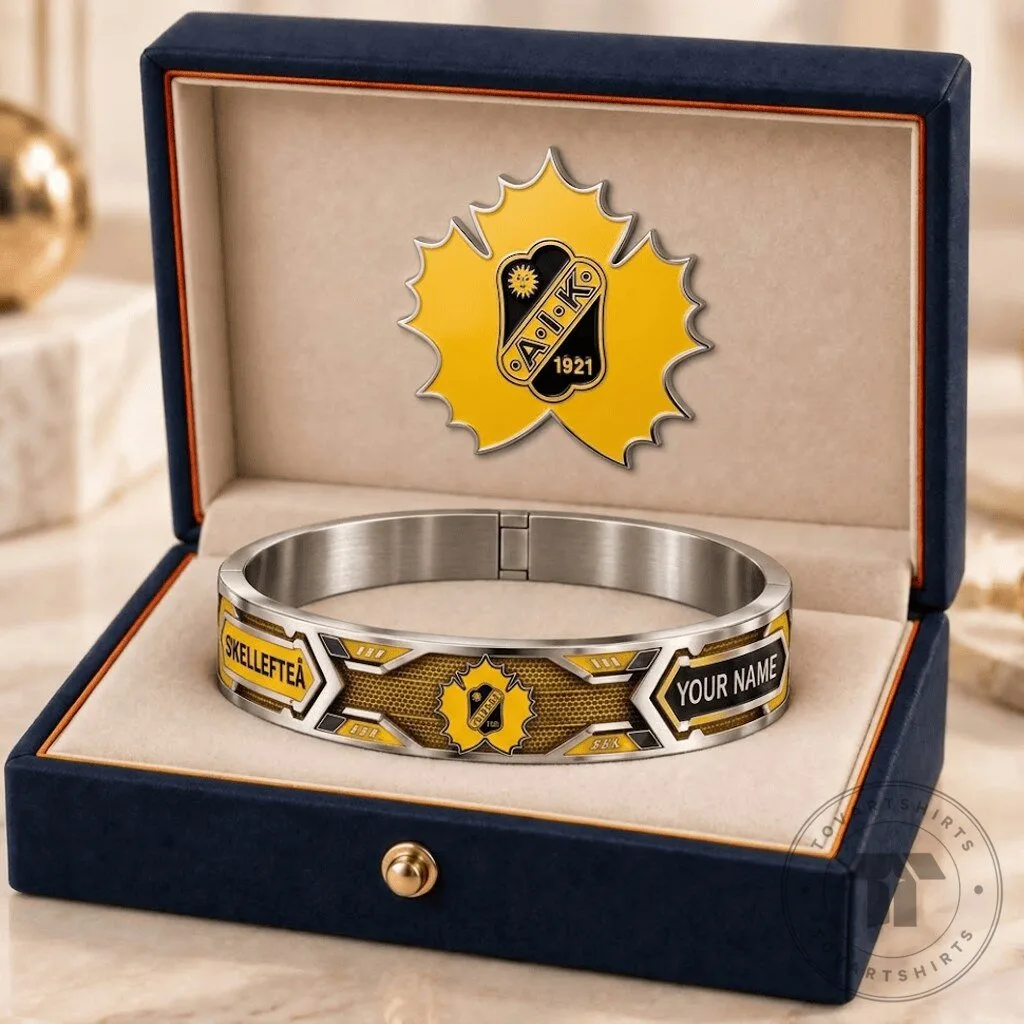 Skellefteå AIK Hockey Team Personalized Stainless Steel Bracelet