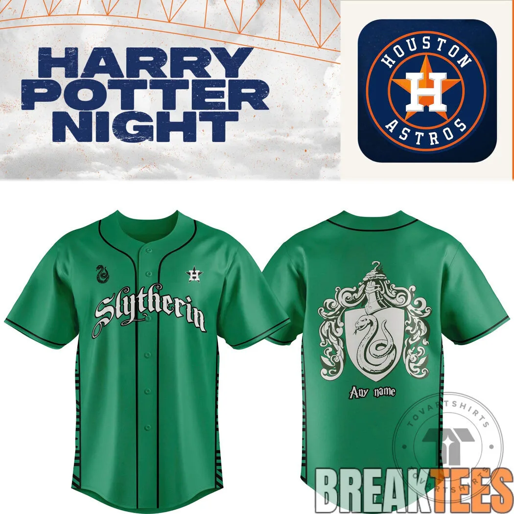 Houston Astros Slytherin House Harry Potter Night Baseball Jersey