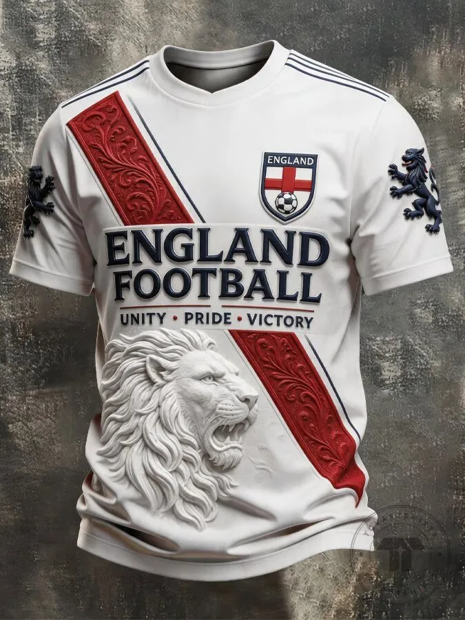 England Soccer Team Football Jersey for Men, Unity Pride Victory Lion Design