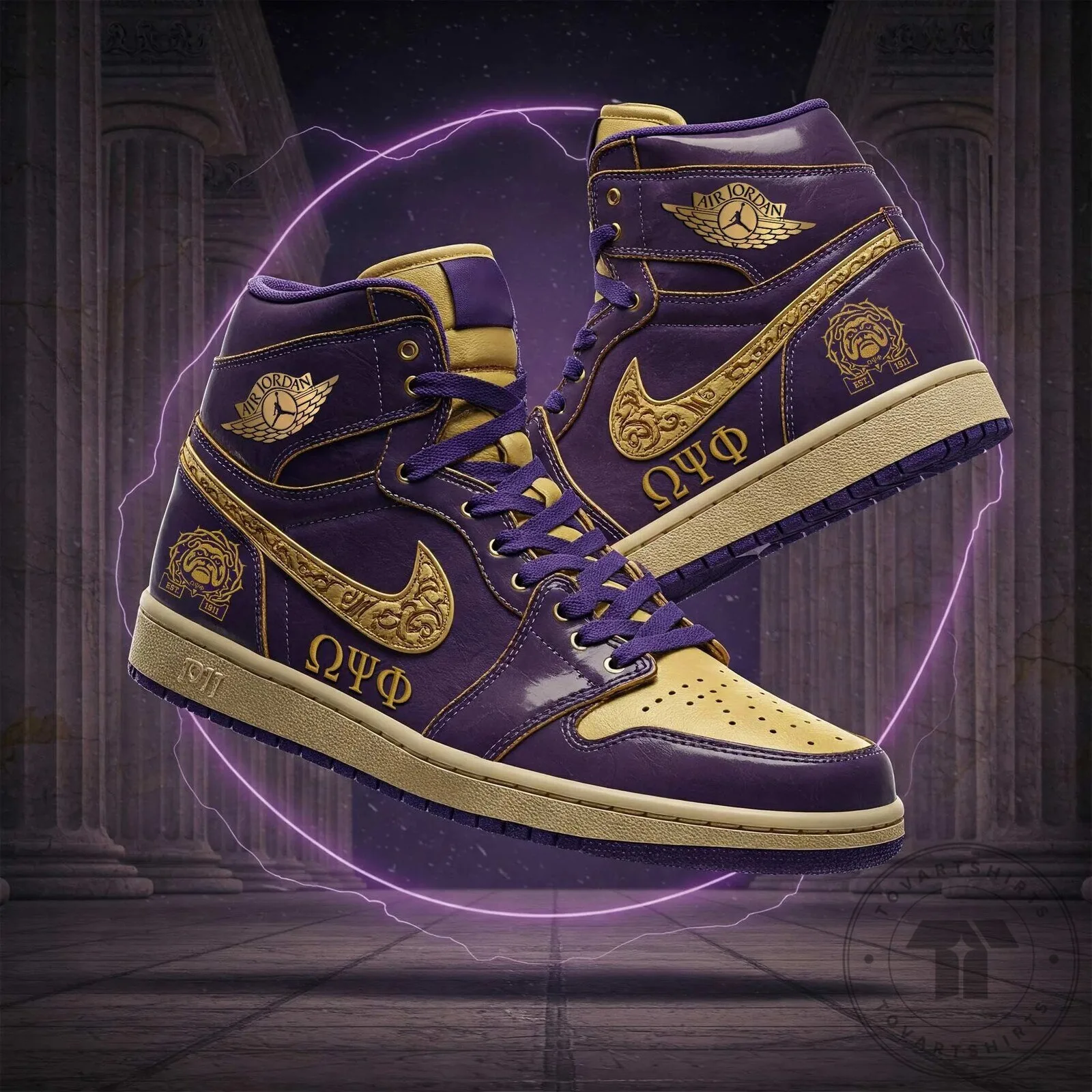 Air Jordan 1 High Top Sneakers for Omega Psi Phi Fraternity Members