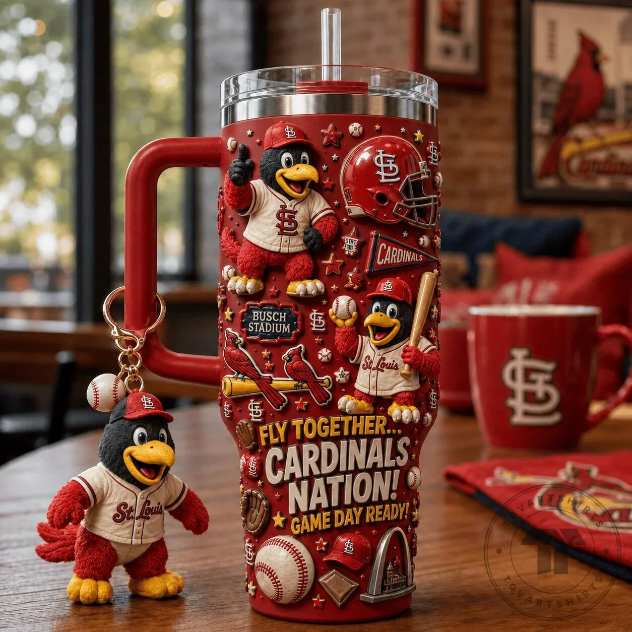 St. Louis Cardinals Baseball Team Fan 40oz Tumbler with Handle