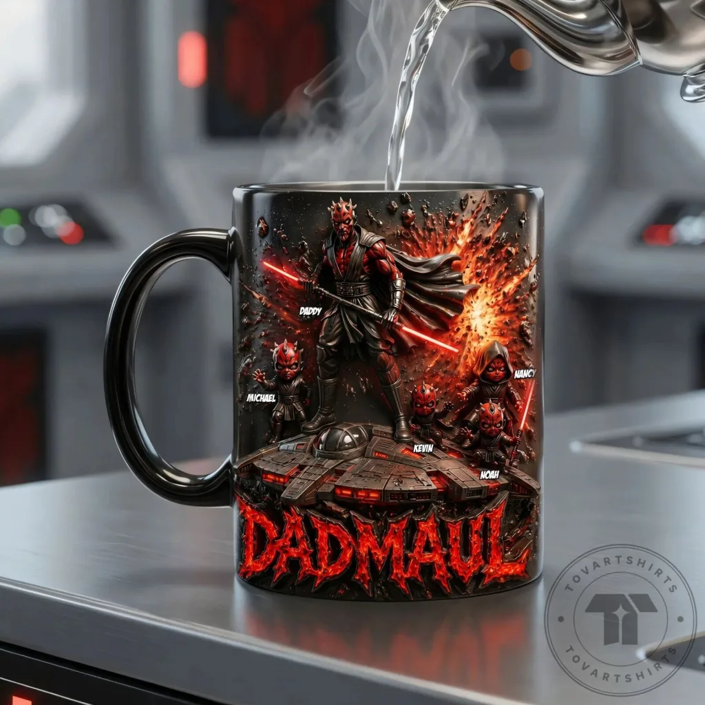 Darth Maul Star Wars Daddy and Kids Personalized Black Coffee Mug Darth Maul Star Wars Daddy and Kids Personalized Black Coffee Mug