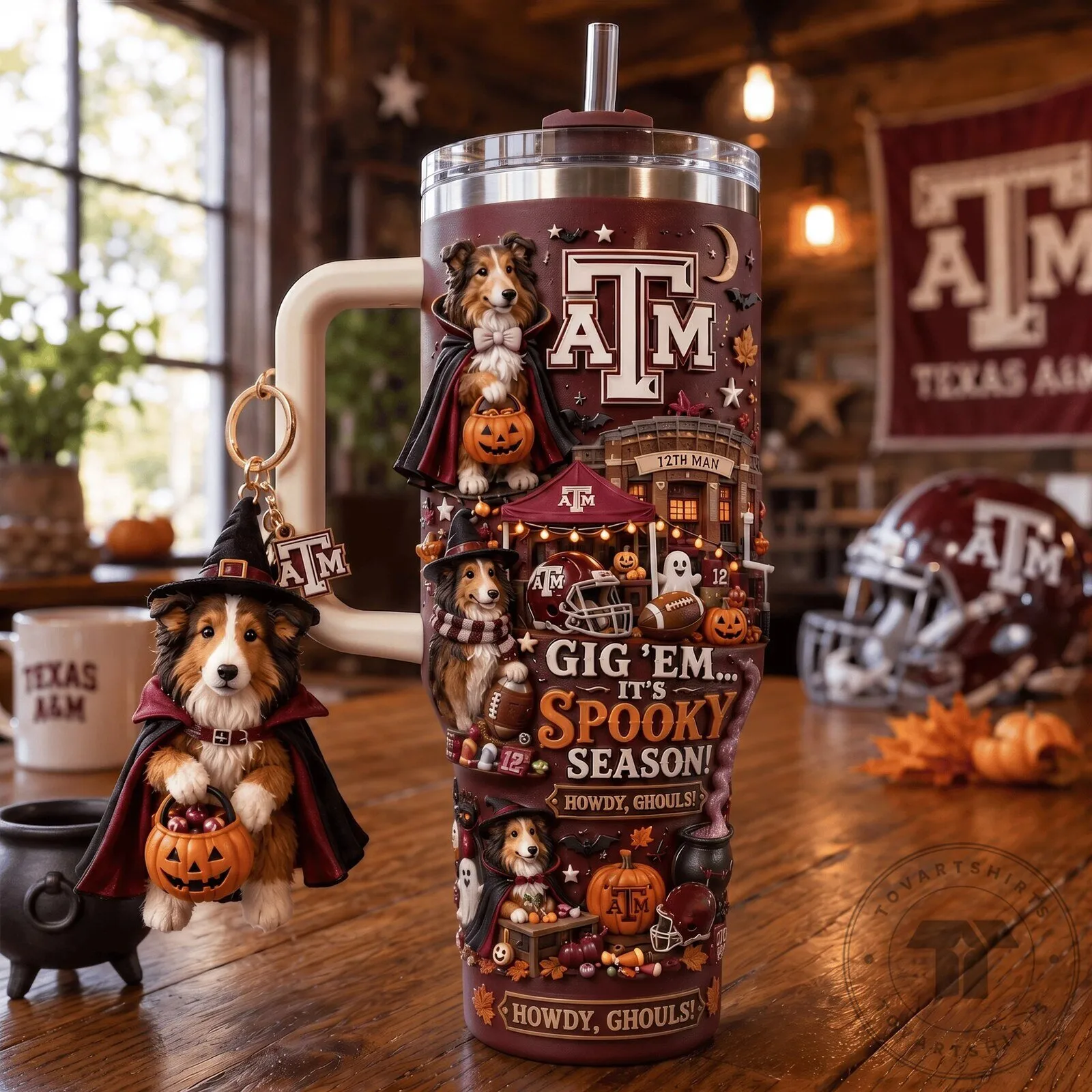 Texas A&M Aggies Halloween Spooky Season Howdy Ghouls Tumbler