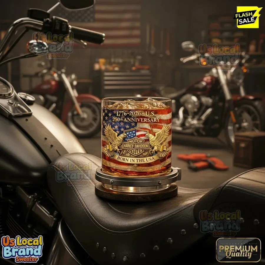 Harley-Davidson Born in the USA 250th Anniversary Whiskey Glass