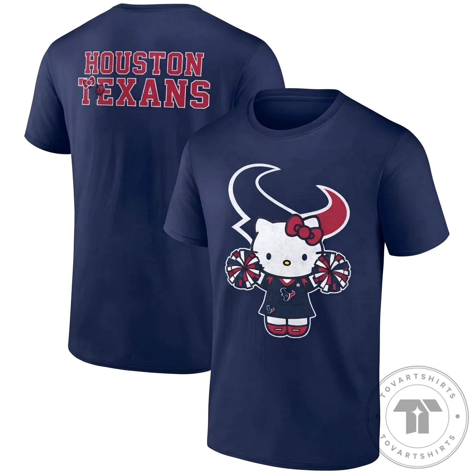 Houston Texans Hello Kitty Cheerleader Black Football Fan T-Shirt 11 Houston Texans Hello Kitty Cheerleader Black Football Fan T-Shirt
