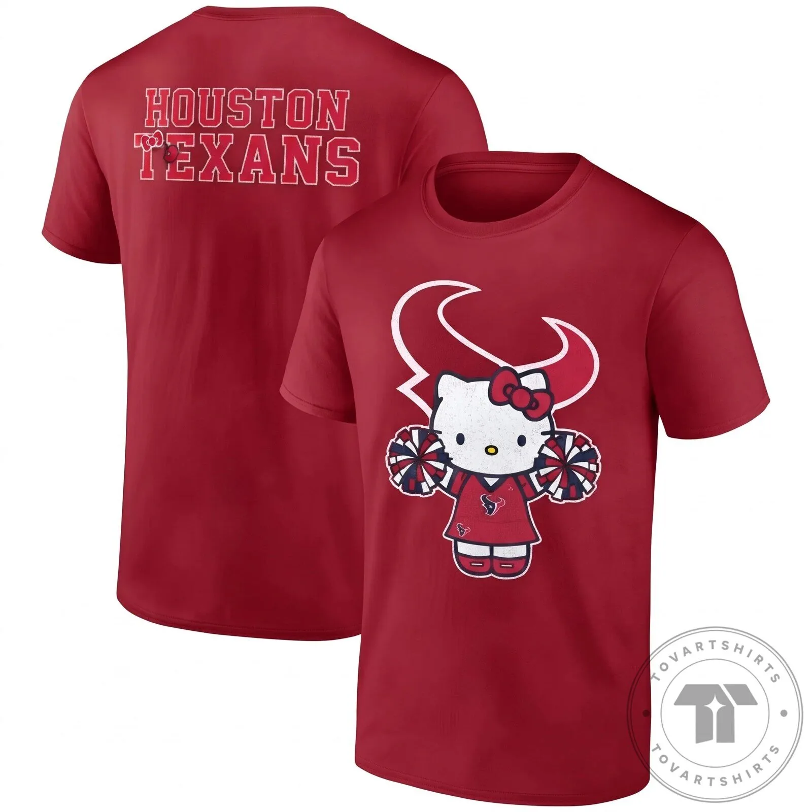 Houston Texans Hello Kitty Cheerleader Black Football Fan T-Shirt 13 Houston Texans Hello Kitty Cheerleader Black Football Fan T-Shirt