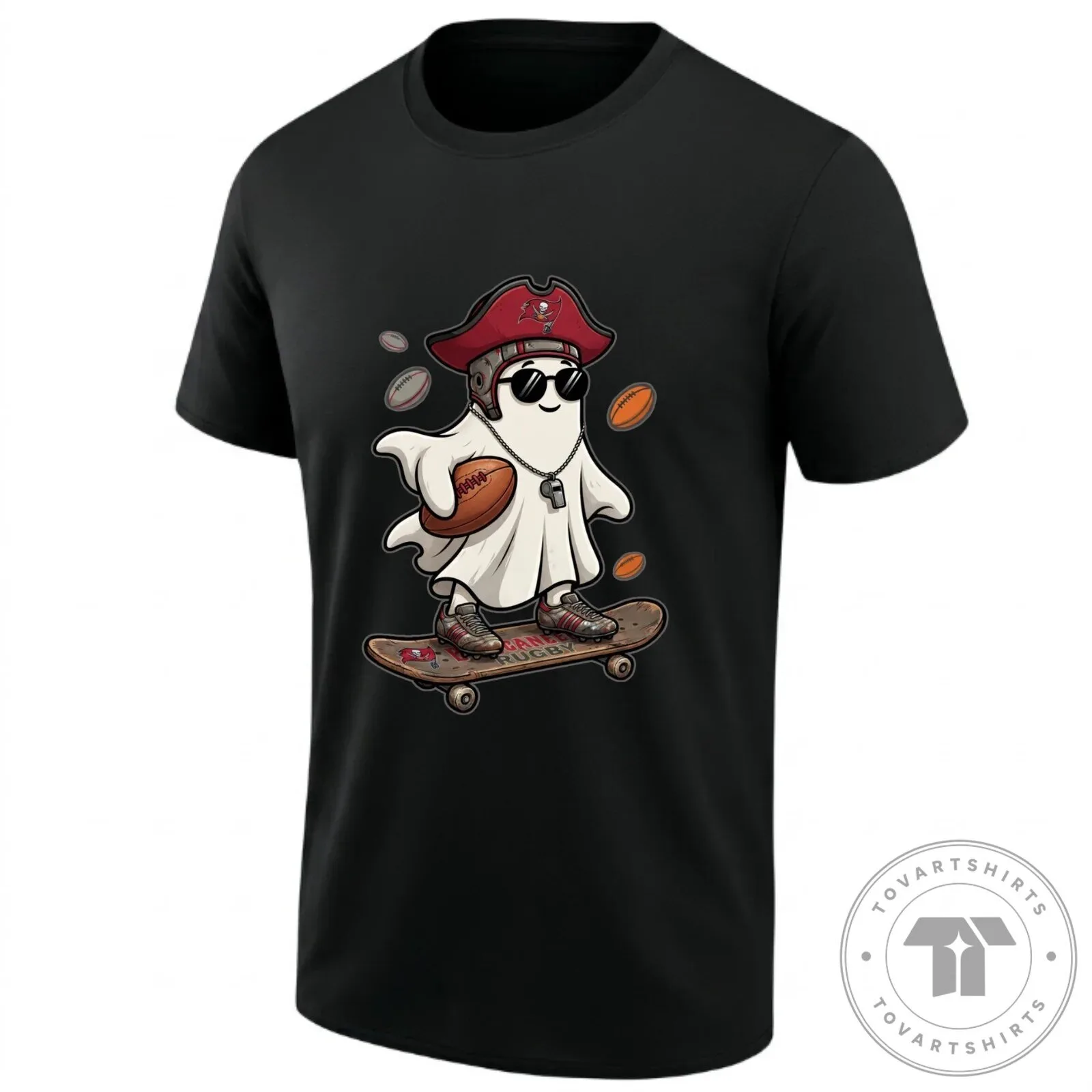 Skater Ghost T-Shirt for Tampa Bay Buccaneers Football Fans 1 Skater Ghost T-Shirt for Tampa Bay Buccaneers Football Fans