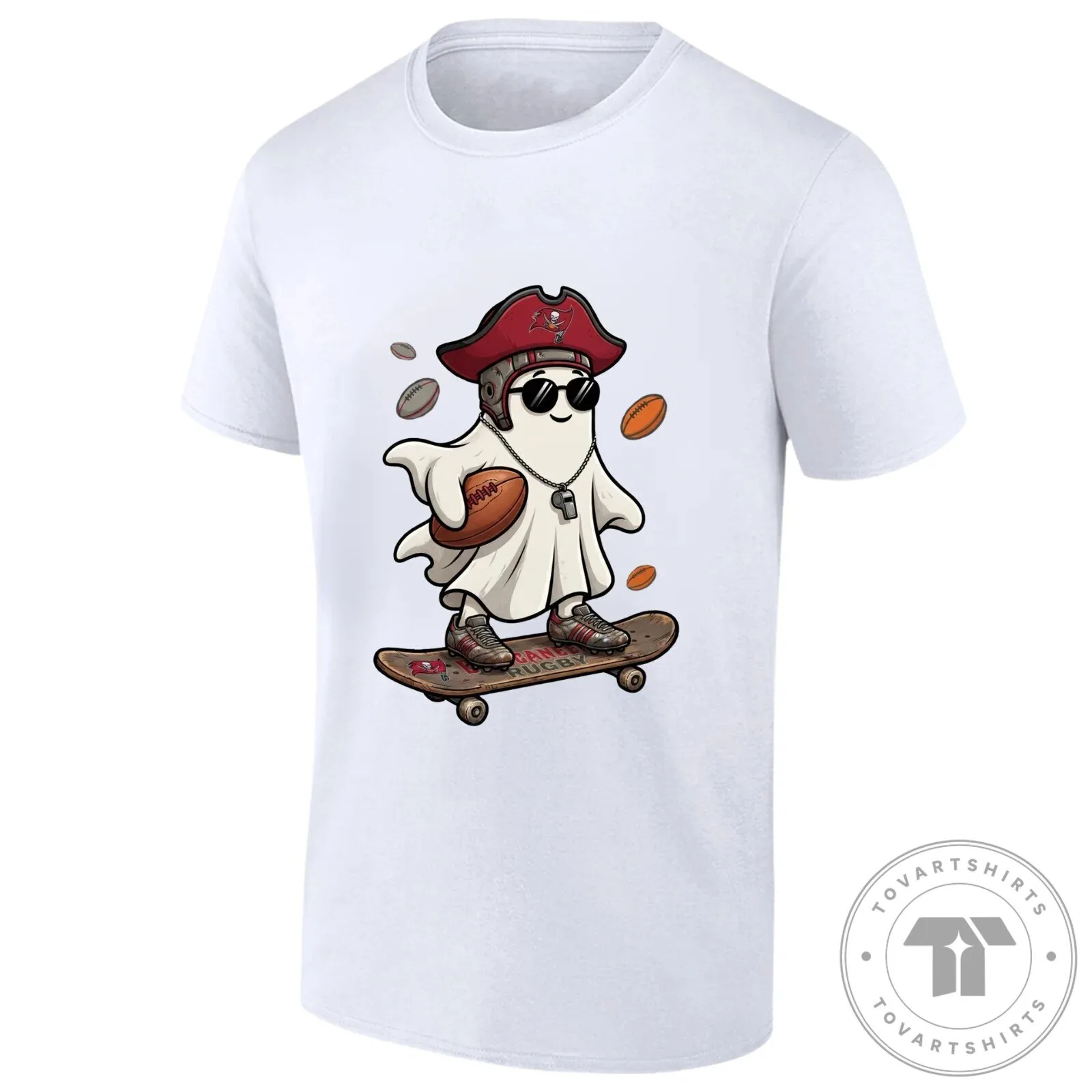 Skater Ghost T-Shirt for Tampa Bay Buccaneers Football Fans 12 Skater Ghost T-Shirt for Tampa Bay Buccaneers Football Fans