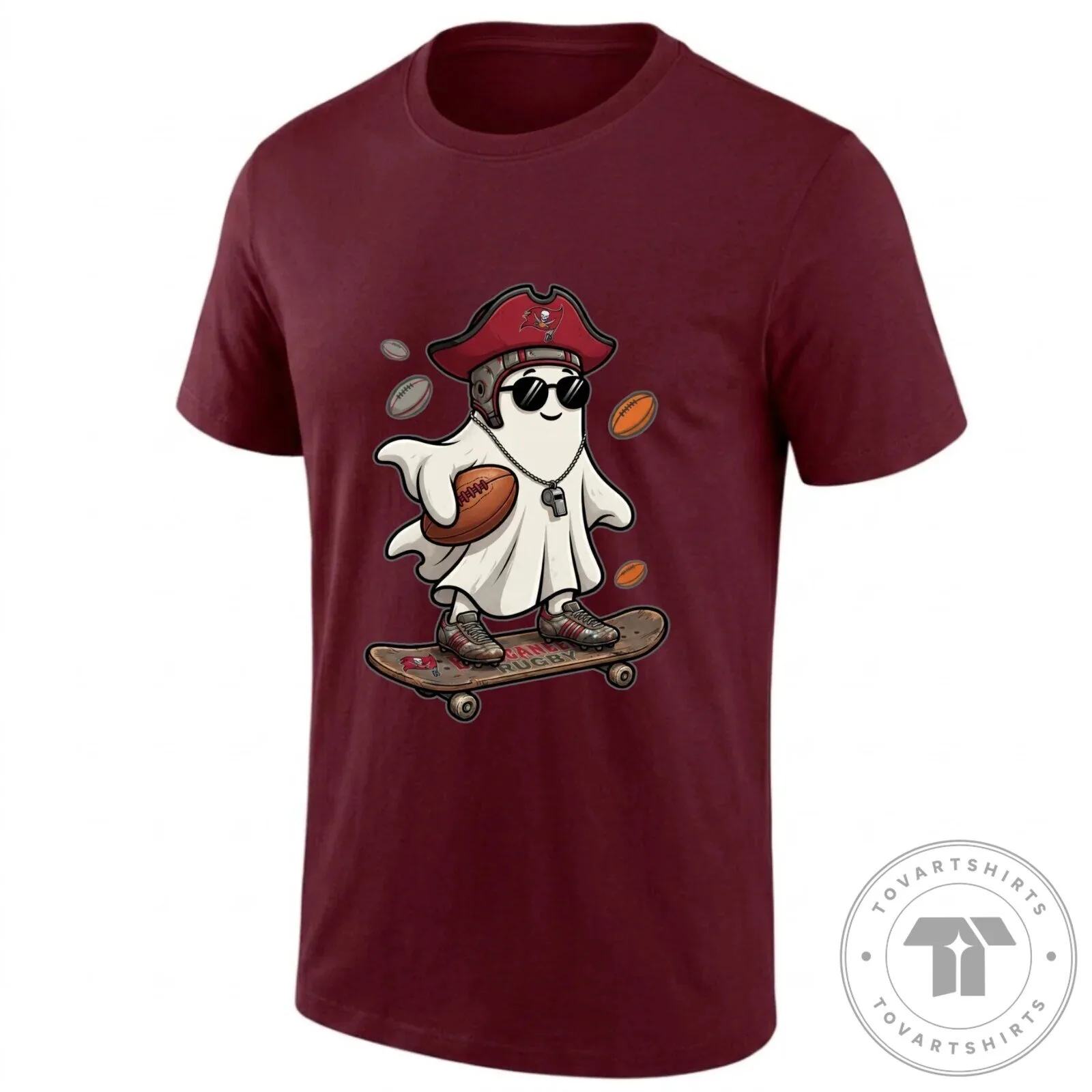 Skater Ghost T-Shirt for Tampa Bay Buccaneers Football Fans 13 Skater Ghost T-Shirt for Tampa Bay Buccaneers Football Fans