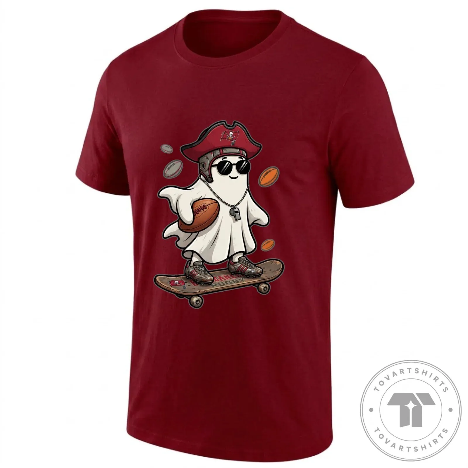 Skater Ghost T-Shirt for Tampa Bay Buccaneers Football Fans 14 Skater Ghost T-Shirt for Tampa Bay Buccaneers Football Fans