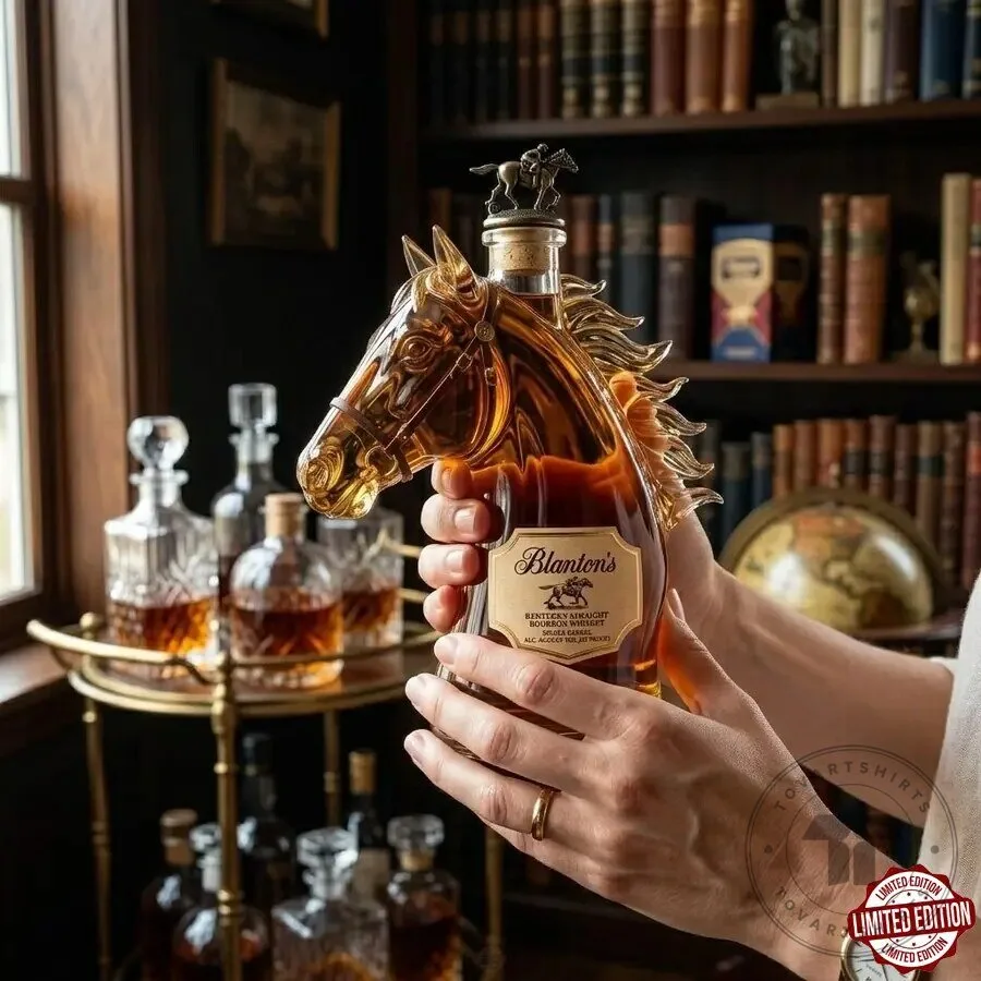 Blanton's Bourbon Whiskey Horse Head Decanter Bottle with Stopper