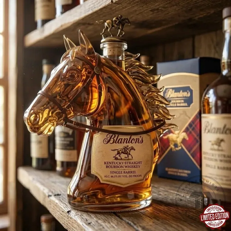 Blanton's Bourbon Whiskey Horse Head Decanter Bottle with Stopper 7 Blanton