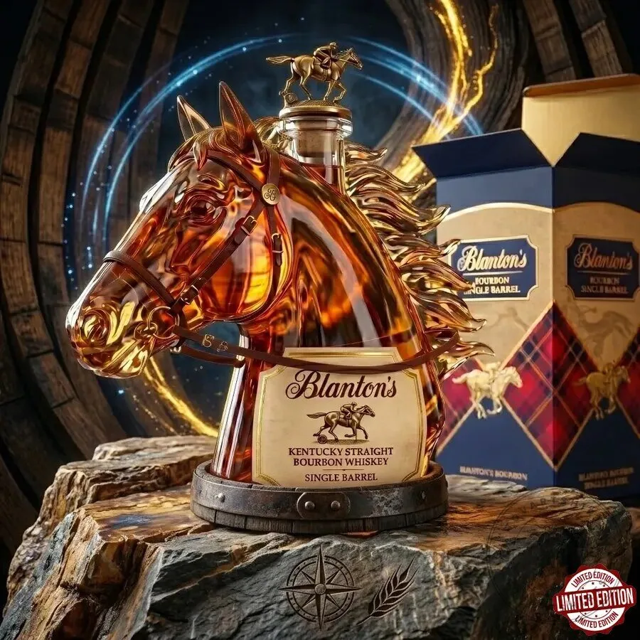Blanton's Bourbon Whiskey Horse Head Decanter Bottle with Stopper 8 Blanton