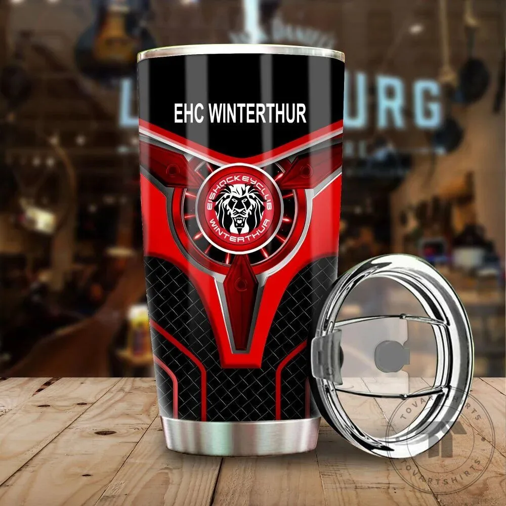 EHC Winterthur Ice Hockey Club Red and Black Stainless Steel Tumbler