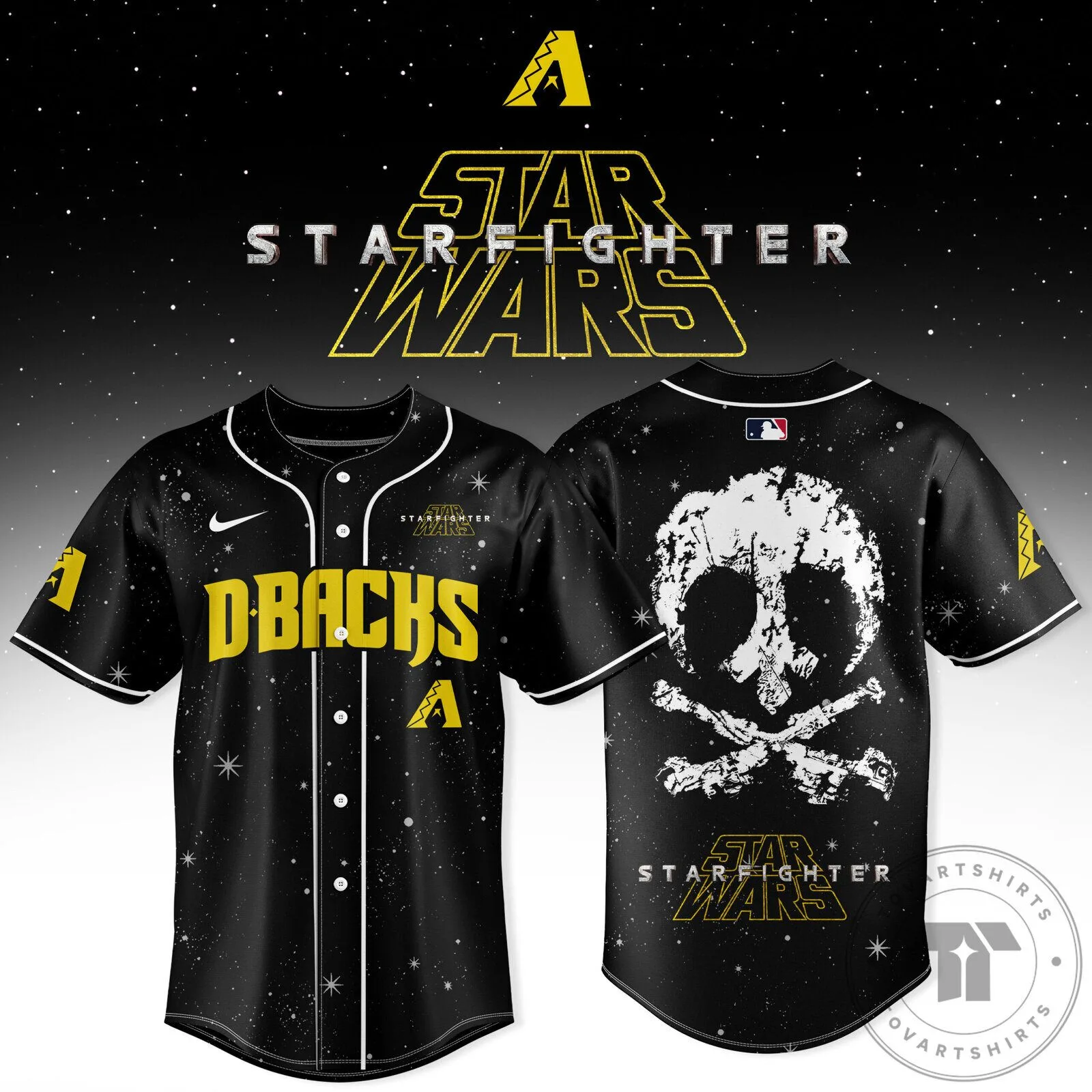 Star Wars Starfighter Arizona Diamondbacks Baseball Jersey 4 Star Wars Starfighter Arizona Diamondbacks Baseball Jersey