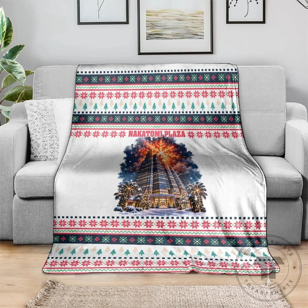 Christmas Nakatomi Plaza Explosion Santa Ho Ho Ho Holiday Blanket 10 Christmas Nakatomi Plaza Explosion Santa Ho Ho Ho Holiday Blanket