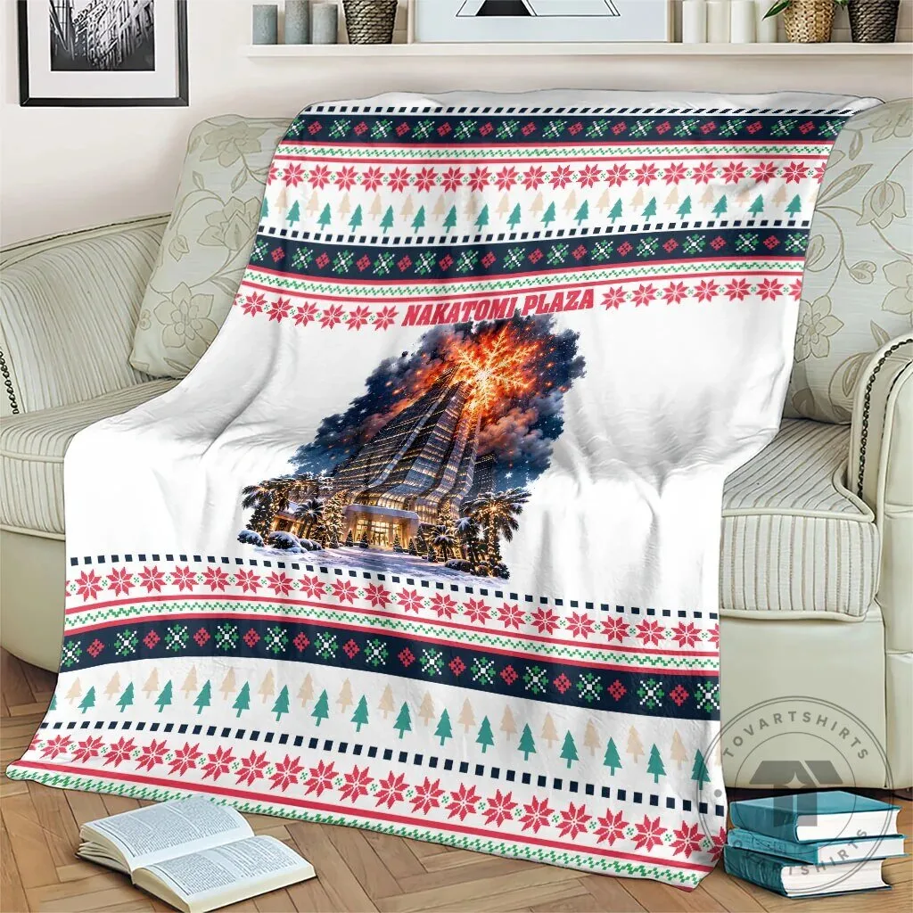Christmas Nakatomi Plaza Explosion Santa Ho Ho Ho Holiday Blanket 11 Christmas Nakatomi Plaza Explosion Santa Ho Ho Ho Holiday Blanket