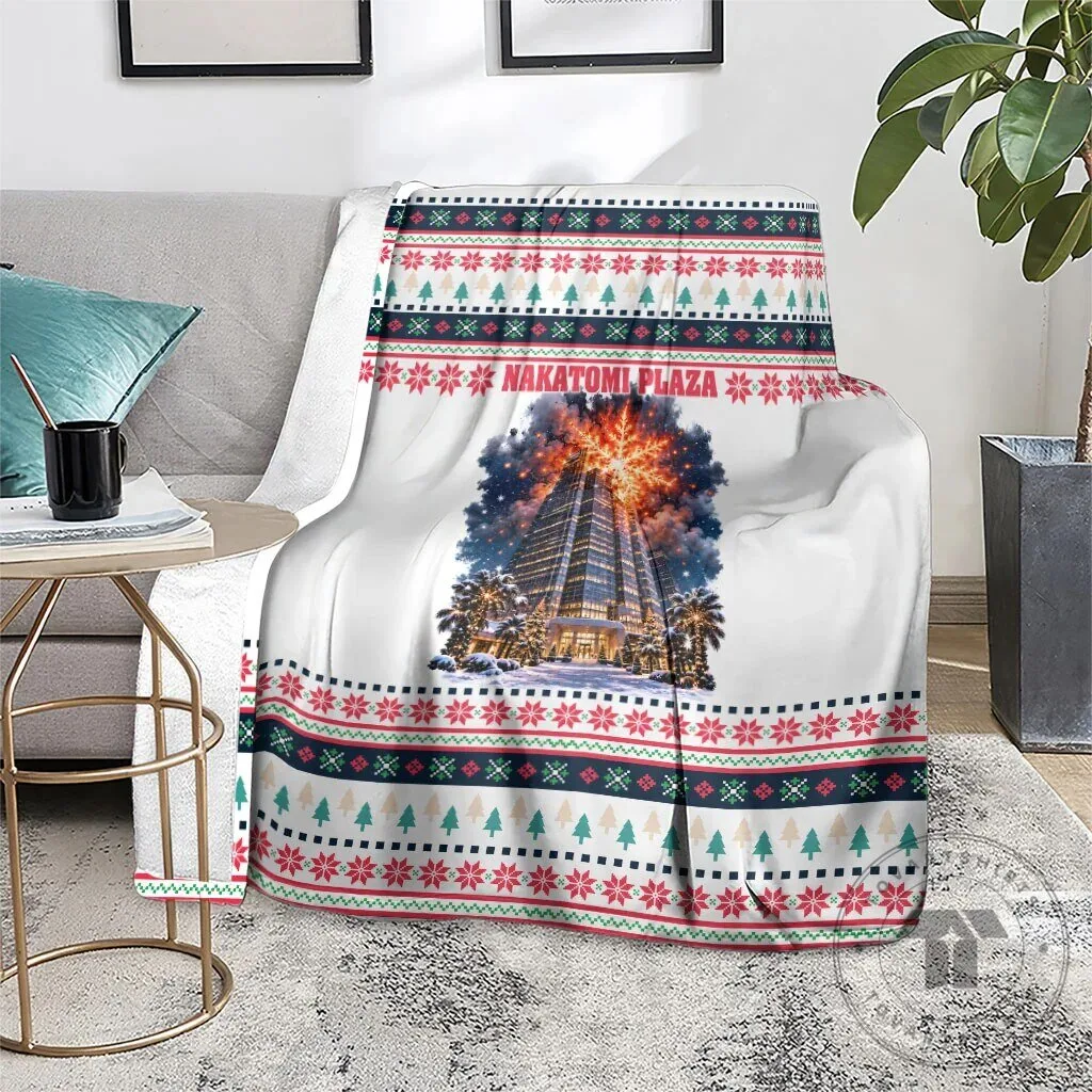 Christmas Nakatomi Plaza Explosion Santa Ho Ho Ho Holiday Blanket 12 Christmas Nakatomi Plaza Explosion Santa Ho Ho Ho Holiday Blanket
