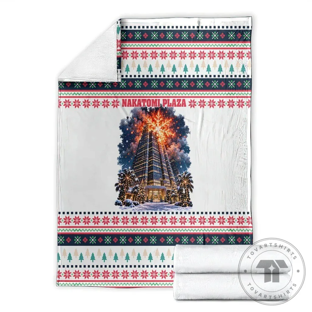 Christmas Nakatomi Plaza Explosion Santa Ho Ho Ho Holiday Blanket 13 Christmas Nakatomi Plaza Explosion Santa Ho Ho Ho Holiday Blanket