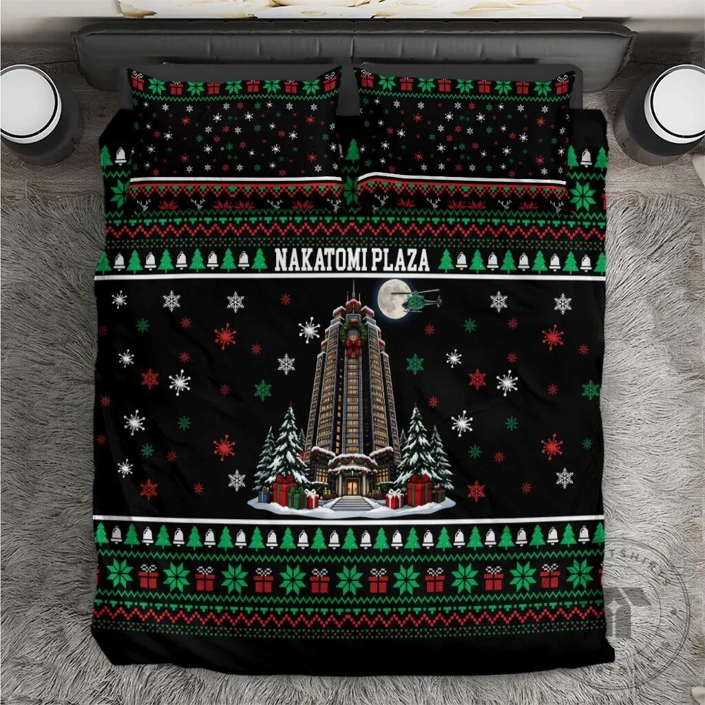 Nakatomi Plaza Christmas Party Ugly Sweater Style Bedding Set