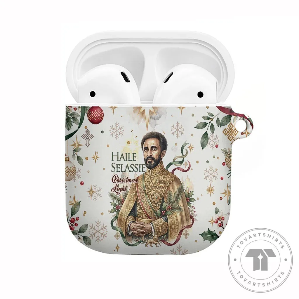 Haile Selassie Christmas AirPods Case Royal Ethiopian Orthodox Vintage Style