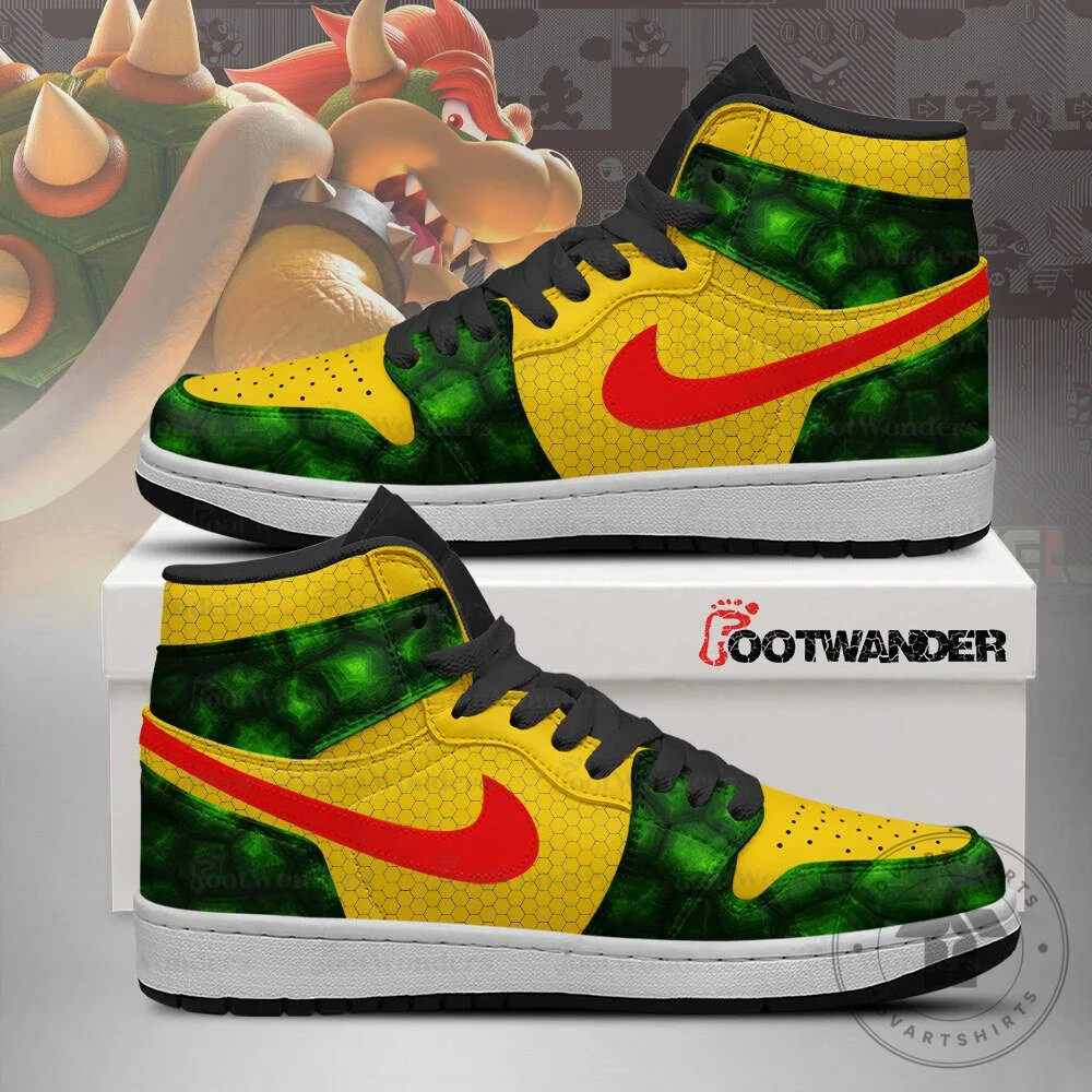 Bowser Super Mario Brothers High Top Sneakers