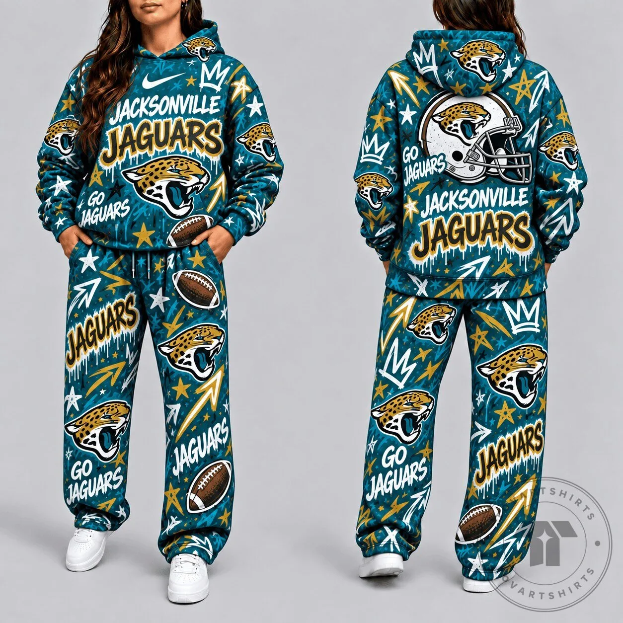 Jacksonville Jaguars NFL Graffiti Art Style Hoodie
