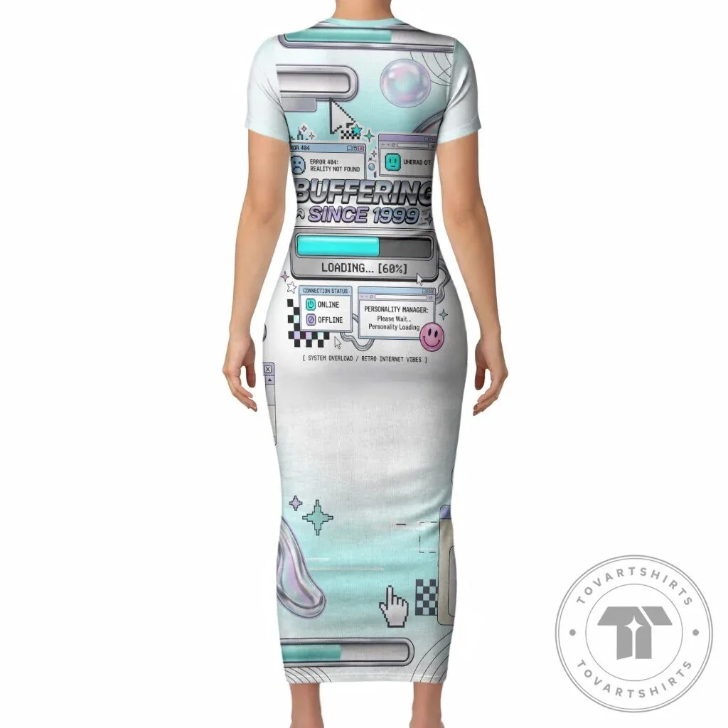 Buffering Since 1999 Retro Internet Vibes Y2K Aesthetic Bodycon Dress 4 Buffering Since 1999 Retro Internet Vibes Y2K Aesthetic Bodycon Dress