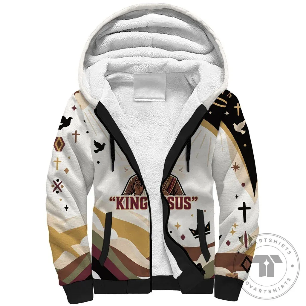 King Jesus African Black Christ Sherpa Hoodie Religious Christian Faith Holy Cross Dove 2 King Jesus African Black Christ Sherpa Hoodie Religious Christian Faith Holy Cross Dove