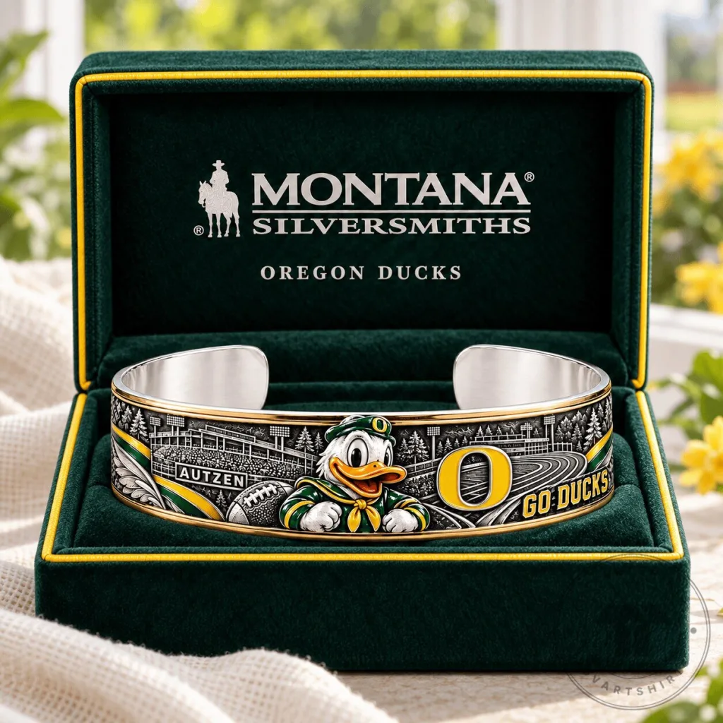 Oregon Ducks Donald Duck Mascot Autzen Stadium Football Collector Cuff Bracelet Oregon Ducks Donald Duck Mascot Autzen Stadium Football Collector Cuff Bracelet