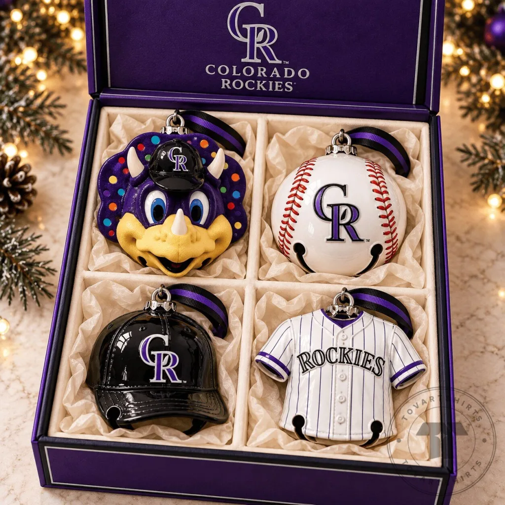 Colorado Rockies Baseball Team Christmas Tree Holiday Ornament Set Colorado Rockies Baseball Team Christmas Tree Holiday Ornament Set
